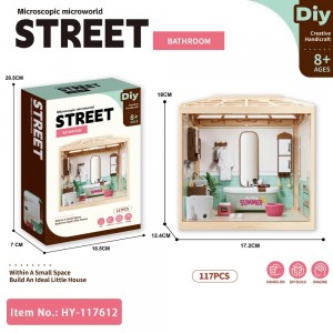 Mini Bathroom DIY Kit with Light – 3D Dollhouse Model for Ages 8+