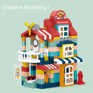 132-Piece Castle Building Blocks Set with Stickers Instructions Educational Toy Fine Motor Skills Training Kids