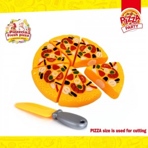 Realistic Pizza Cutting Set with 6 Slices & Toy Knife – Pretend Play Food for Kids