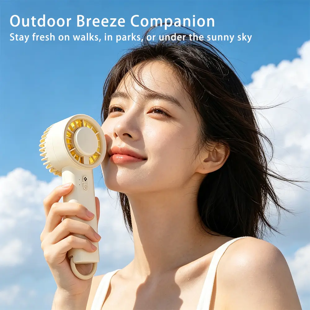 4-in-1 Portable LED Fan, Multi-Speed, Quiet, Colorful Light