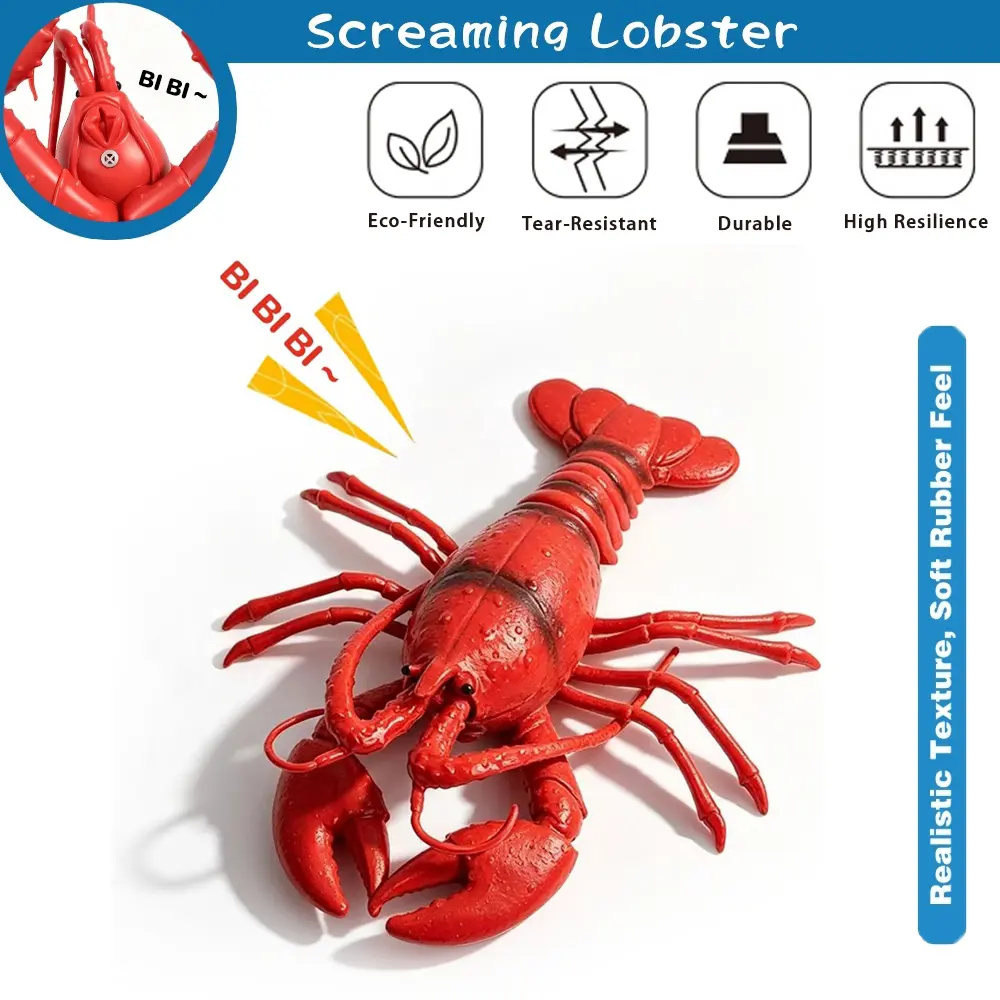 Crab & Lobster Squeaky Squeeze Toys – Realistic Ocean Animal Stress Reliever for Kids