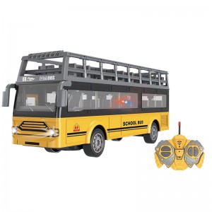 1:30 Scale Rc Yellow Single Layer Urban Truck Children Electric Vehicle Car China Plastic Toy Remote Control School Bus for Kids