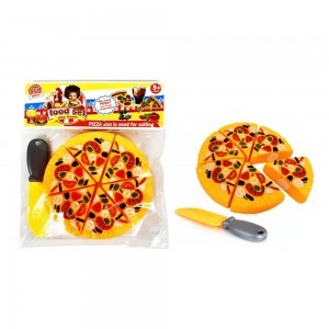 Realistic Pizza Cutting Set with 6 Slices & Toy Knife – Pretend Play Food for Kids
