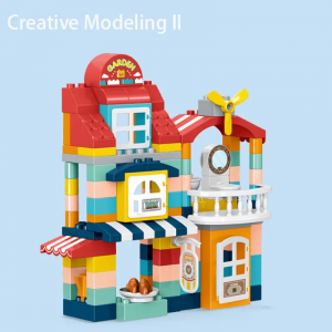 132-Piece Castle Building Blocks Set with Stickers Instructions Educational Toy Fine Motor Skills Training Kids