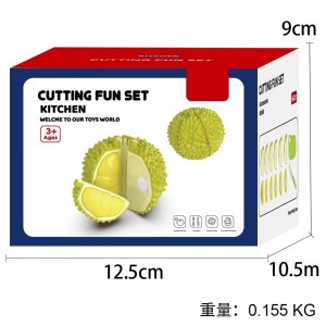 Realistic Durian Cutting Play Set – Pretend Fruit Toy with Shell & Knife