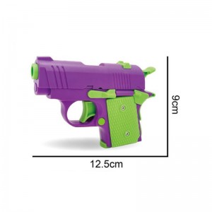 2023 Tiktok New Product Trend Decompression Toy 3D Printing Mini 1911 Pistol Novelty Fidget 3D Gravity Radish Gun Toy for Kids