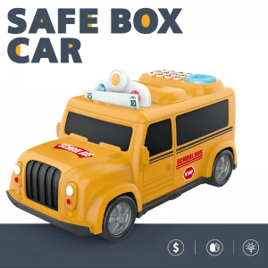Fingerprint Password Car Piggy Bank with Lights Music 3 Vehicle Designs Financial Education Toy Kids Money Saving Bank