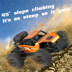 1:14 Scale 2.4G Alloy RC Car Toys 18km/h High Speed with USB Charging Orange Gray Colors 50m Remote Control