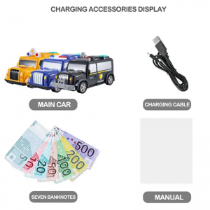 Fingerprint Password Car Piggy Bank with Lights Music 3 Vehicle Designs Financial Education Toy Kids Money Saving Bank