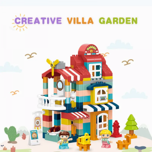 132-Piece Castle Building Blocks Set with Stickers Instructions Educational Toy Fine Motor Skills Training Kids