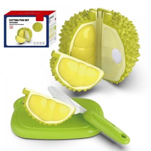Realistic Durian Cutting Play Set – Pretend Fruit Toy with Shell & Knife