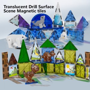 Educational DIY Connecting Magnetic Animals Tiles Building Blocks Toy Set for Kids