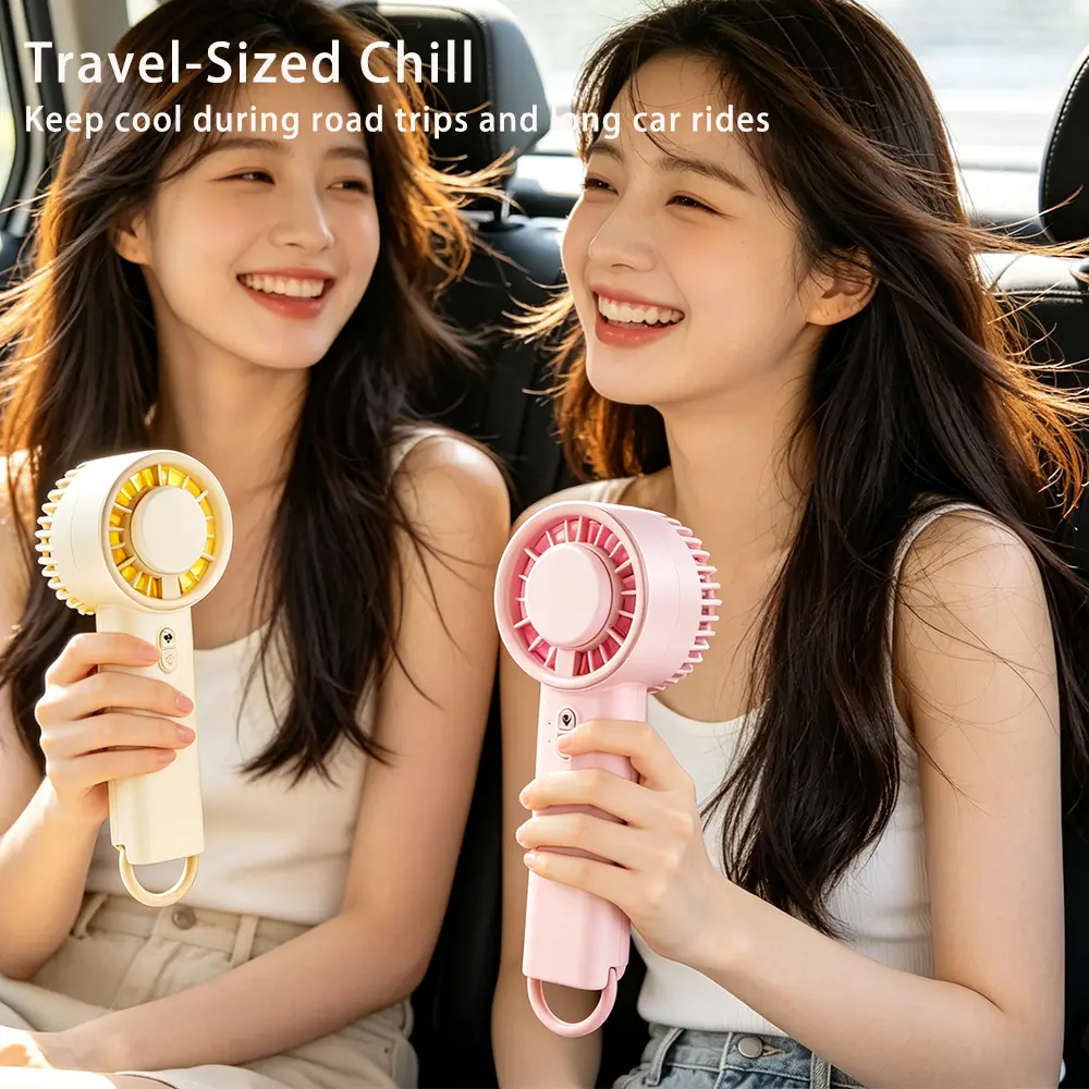 4-in-1 Portable LED Fan, Multi-Speed, Quiet, Colorful Light