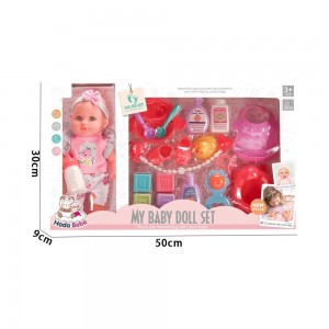 12 Inch Soft Vinyl Baby Doll with Feeding, Bath & Learning Set for Pretend Play