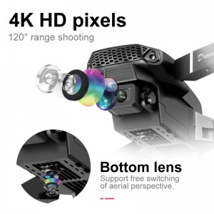 Foldable E88 Drone 2 Modes Remote Controller/ APP Control Aircraft Toy with Dual Camera 4K