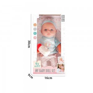 12 Inch Soft Vinyl Baby Doll with Bottle – Pretend Play Toy for Kids