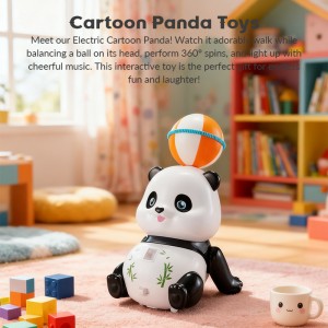 Kids 360 Degrees Rotation Stunt Ball Balancing Panda Toy with Light & Music