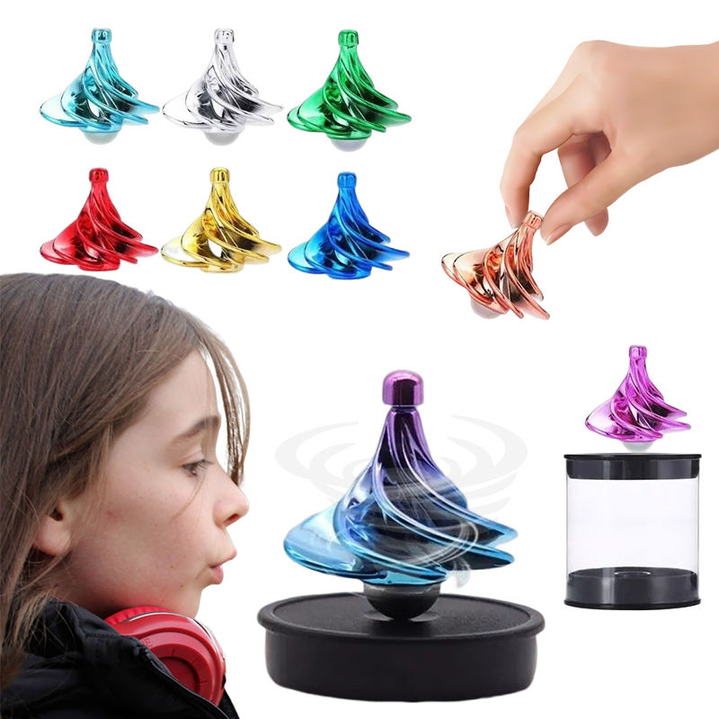 Magnetic Fidget Spinner Toy – Wind-Powered Desktop Stress Reliever with Manual/Blow Spin Modes