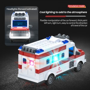 Fjärrstyrd öppen dörr bilmodell barnpresent 1:30 simulering RC skolbuss/ambulans leksaker med ljus