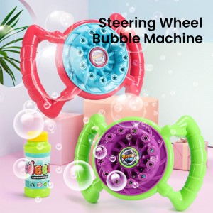 Electric Steering Wheel Bubble Machine Automatic Bubble Blower Children Summer Outdoor Fun Toy