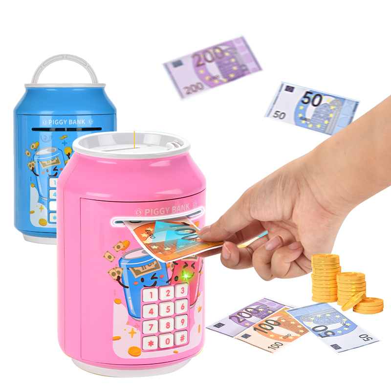 Mahimong Hulma sa Coke ang ATM Machine sa mga Bata nga Coins Cash Saving Box Password Unlocking Money Box Dulaan Electric Piggy Bank nga adunay Kahayag ug Musika