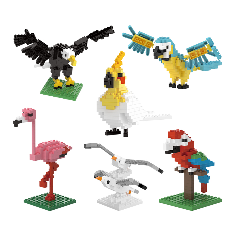 98-218 PCS Flamingo Parrot STEM Educational Toys Bird Building Blocks Set for Kids Creative Learning Gift