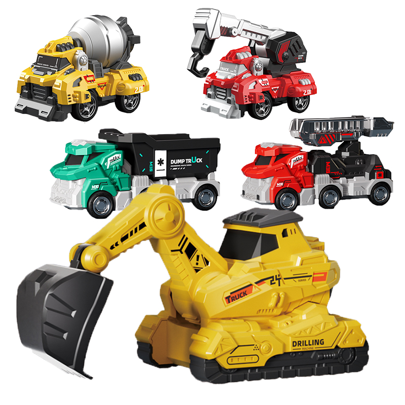 Urban Construction Vehicle Set Friction Powered Engineering Toys for Kids