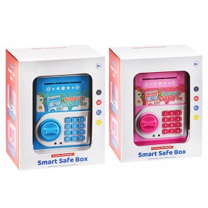 Toddler Hot Gift Blue/ Pink ATM Bank Machine Cash Money & Coins Saving Box Toy Electronic Acousto-Optic Piggy Bank for Kids