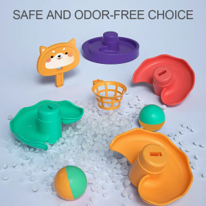 7 Layer Ball Drop Tower Toy Swirling Roller Coaster Stacking Game with Basketball Hoop Educational Toddler Toy