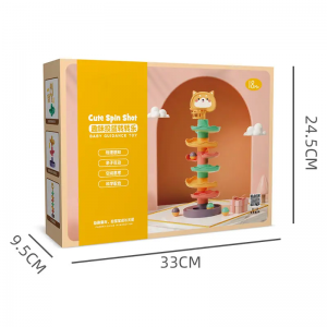 7 Layer Ball Drop Tower Toy Swirling Roller Coaster Stacking Game with Basketball Hoop Educational Toddler Toy