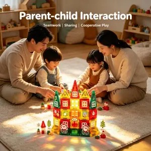 45PCS Magnetic Tiles Building Blocks Set – STEM Toys for Early Learning