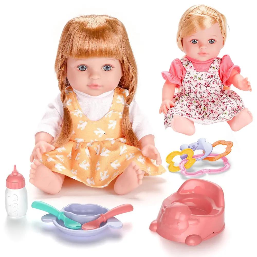 12 Inch Soft Vinyl Baby Doll with Feeding Set – Pretend Play for Kids