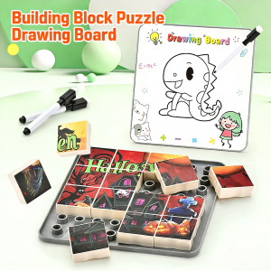 Parent-child Interactive Space Building Blocks Puzzle Toys with Drawing Board Safe Large Pieces for Toddlers Gift