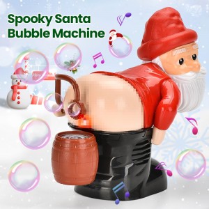 Barnens elektriska automatiska jultomte-bubbelmaskinleksaker med ljus och musik, utomhuskul och festlig presentidé, julskämt