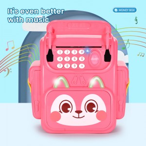 Kids Cartoon Electronic ATM Machine Cash Coins Money Saving Box Toy Password & Fingerprint Unlocking Backpack Piggy Bank