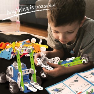 Copii STEM 175 buc 18 modele în 1 DIY construcții camion inginerie șurub și piuliță asamblare vehicul kit de joacă copii educaționale jucării cu blocuri de construcție pentru băieți cadou