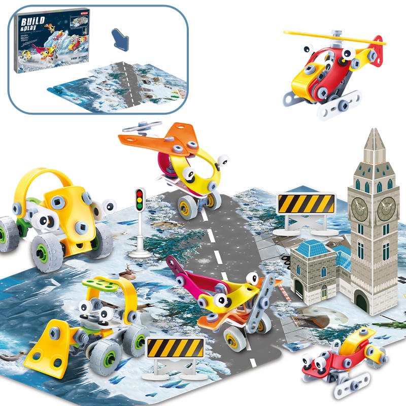 Boresha Jenga na Ucheze Seti ya DIY 178PCS Assembly ya Ndege ya Bell Tower Scene ya Ujenzi STEM Vitalu vya Kuchezea vya Mtoto.
