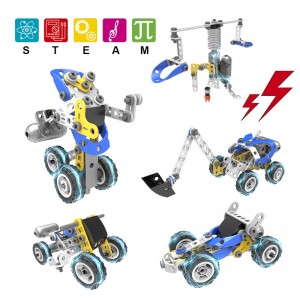 113pcs STEAM Truck Assembly Toy Set Battery Operated Construction Block Toys Plastic Building Block Set For Kids