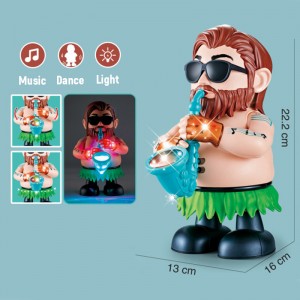 Sax Player Uncle Electric Sway Walking Dancing Saxophonist Toy with Light & Music for Kids Entertainment Gift