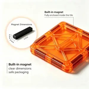 45PCS Magnetic Tiles Building Blocks Set – STEM Toys for Early Learning