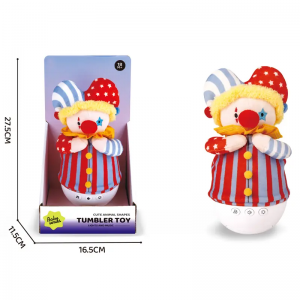 Plush Tumbler Toy with Music and Lights 6 Styles Bear Clown Dinosaur Snowman Rabbit Lamb Soothing Melodies for Kids