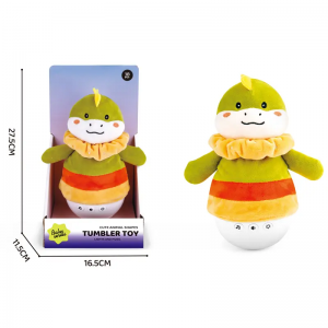 Plush Tumbler Toy with Music and Lights 6 Styles Bear Clown Dinosaur Snowman Rabbit Lamb Soothing Melodies for Kids