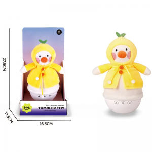 Plush Tumbler Toy with Music and Lights 6 Styles Bear Clown Dinosaur Snowman Rabbit Lamb Soothing Melodies for Kids