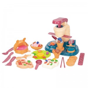 Kids Montessori Educational Pretend Game DIY Ice Cream Making Machine Clay Toy Set Parent-Child Interactive Dough Play Mold Kit