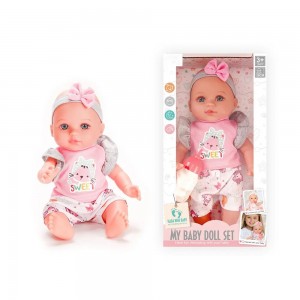 12 Inch Soft Vinyl Baby Doll with Bottle – Pretend Play Toy for Kids
