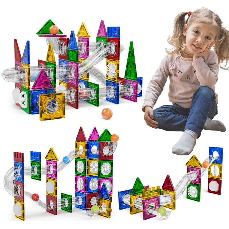 Togail Leacan Magnetic Cloinne Slàn-reic Bloc Togail Rolling Ball Track Dèideagan