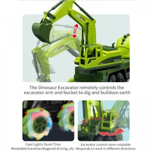 1: 14 Urban Construction Engineering Car Off Road Climbing Drifting Stunt Vehicle Kids R/C Dinosaur Toy Truck with Light & Music
