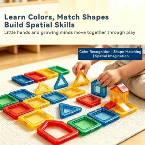 86PCS Christmas Magnetic Tiles Building Blocks Toys Set for Kids Early Learning