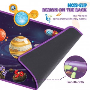 Foldable Space Planet Electronic Dance Pad – Toddlers Touch Play, Early Ed Q&A Interactive Music Mat for Kids