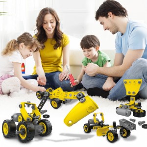 112pcs 10 In 1 Electric Engineering Construction Truck Set Creative Assembly Toys for Boys 6-12